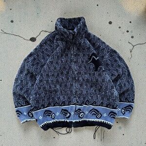 vintage blue bear thick fleece